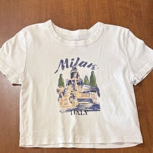 PacSun White Graphic Crop Top